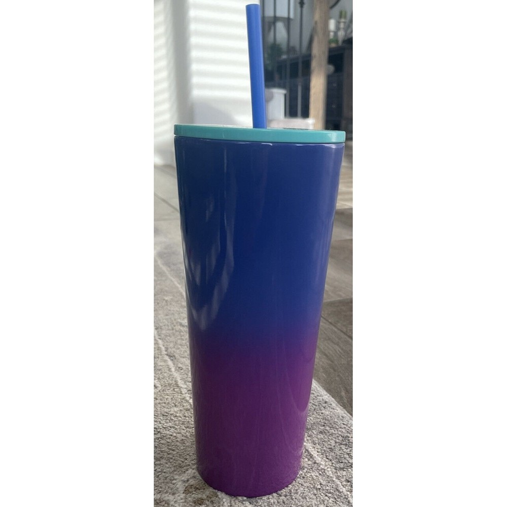 Starbucks HTF! BNWT 2021 Teal Purple Blue Ombre Tumber Stainless Steel - Picture 2 of 5